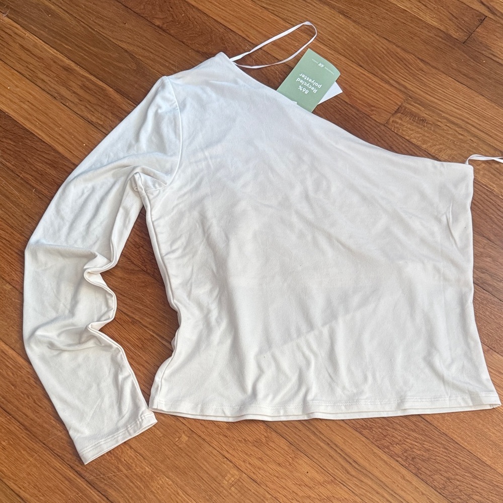 H&M White One-Shoulder Blouse